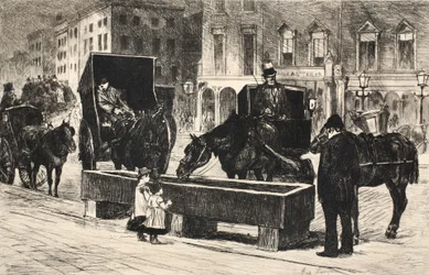Ilustracja z „La Rue a Londres”, wyd. G. Charpentier et Cie, 1884